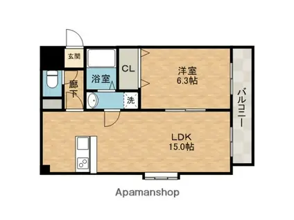 サンティールJ(1LDK/2階)の間取り写真