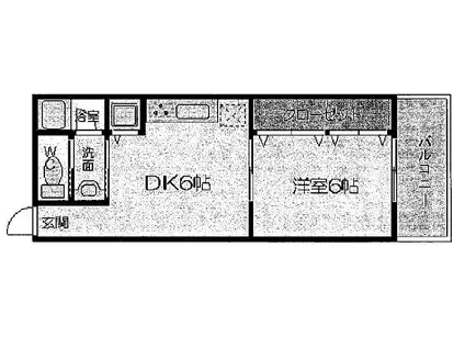 レオパレスパークコンフォール21(1K/2階)の間取り写真