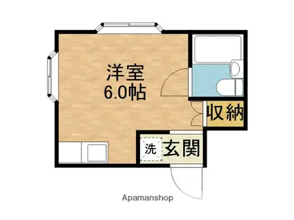 柳原第一パールハイツ(ワンルーム/1階)の間取り写真