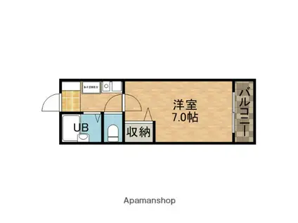 キャトルセゾン(1K/1階)の間取り写真