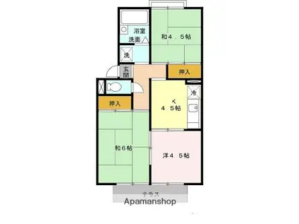 シャンポール・ド・高槻(3K/1階)の間取り写真