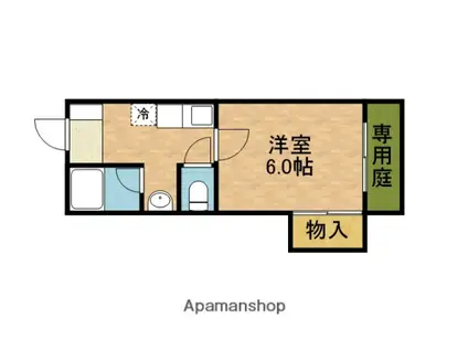 フルール(1K/1階)の間取り写真