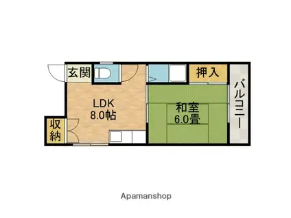 サンエイジ芥川(1LDK/4階)の間取り写真