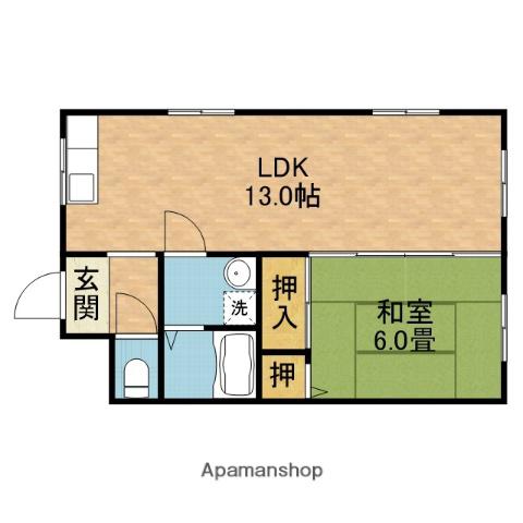 ヴィラ野田(1LDK/2階)の間取り写真