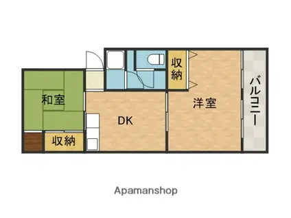 マンション和光(2DK/2階)の間取り写真