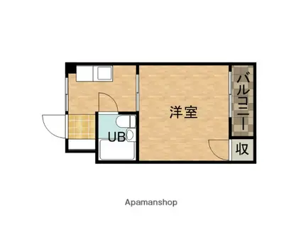 高槻ローズハイツB棟(1K/5階)の間取り写真