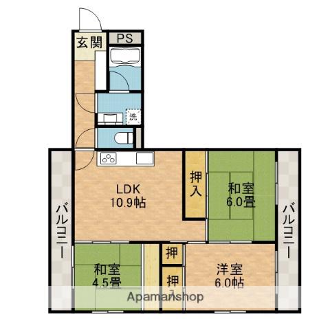 ハイツ大手町Ⅱ(3LDK/2階)の間取り写真