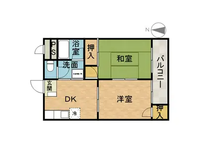 カセイハイツ(2DK/3階)の間取り写真