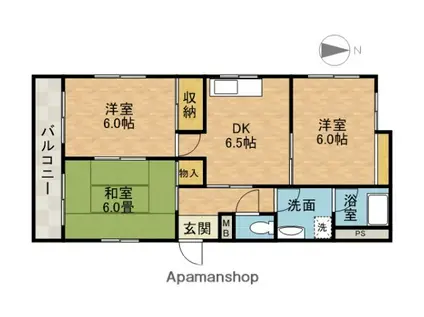 土井マンション(3DK/1階)の間取り写真