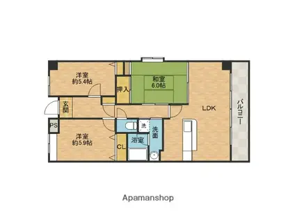 エスクレスト(3LDK/2階)の間取り写真