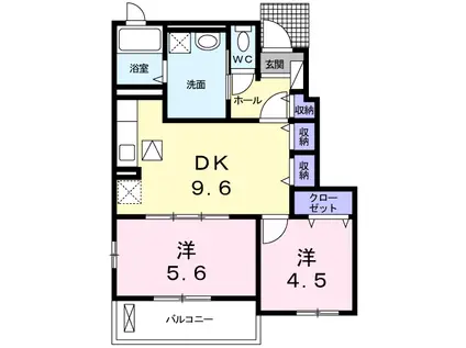 アルコバレーノ和(2LDK/1階)の間取り写真