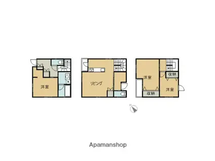 東海道本線 高槻駅 徒歩22分 3階建 築3年(3LDK)の間取り写真