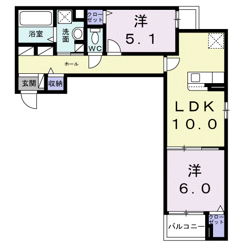 エアリー5(2LDK/3階)の間取り写真