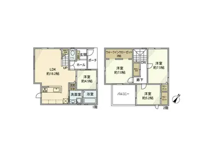東海道本線 島本駅 徒歩12分 2階建 築6年(4LDK)の間取り写真