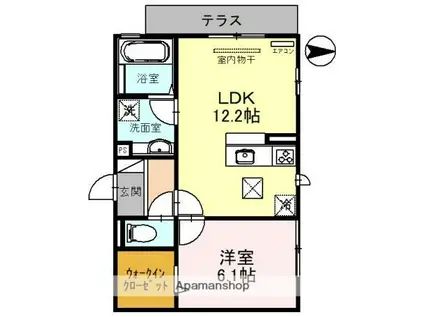 EUPHOTUNA(1LDK/1階)の間取り写真