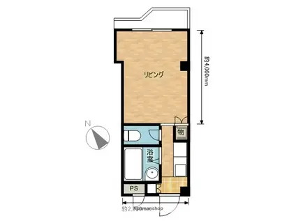 トレンディア松原(1K/4階)の間取り写真