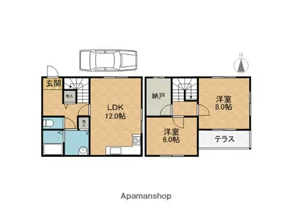 東海道本線 高槻駅 バス乗車時間:17分 内黒地橋バス停で下車 徒歩5分 2階建 築30年(2SLDK)の間取り写真