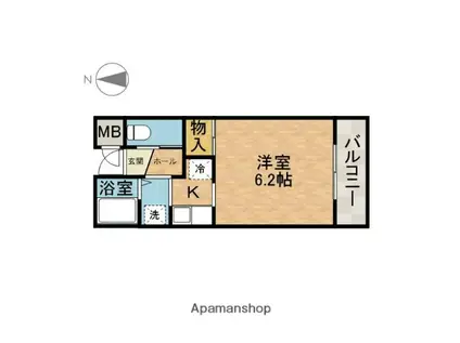 プリマヴェーラ2(1K/2階)の間取り写真