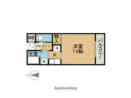 プリマヴェーラ2(ワンルーム/3階)の間取り写真