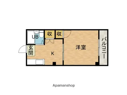 北野ビル(1K/3階)の間取り写真