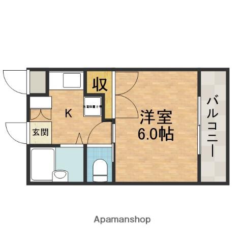 セレント茨木鮎川(1K/1階)の間取り写真