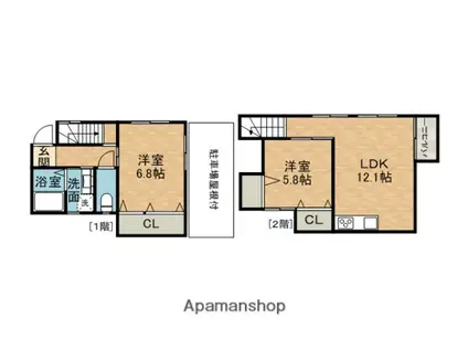 黒川レジデンス(2LDK)の間取り写真