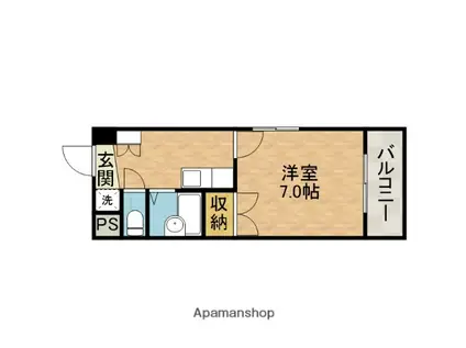 プランドール松本(1K/6階)の間取り写真