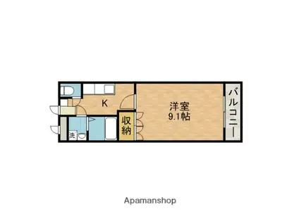 ラディアント(1K/2階)の間取り写真