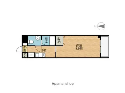 レフィナード(1K/4階)の間取り写真