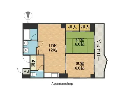ピアドミール(2LDK/5階)の間取り写真