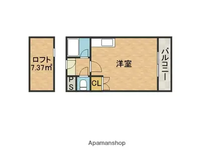 ビスタ千里丘Ⅴ(ワンルーム/3階)の間取り写真