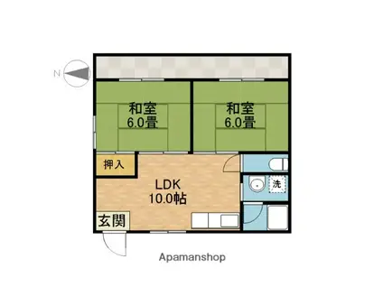 シャトーかわもと(2LDK/3階)の間取り写真