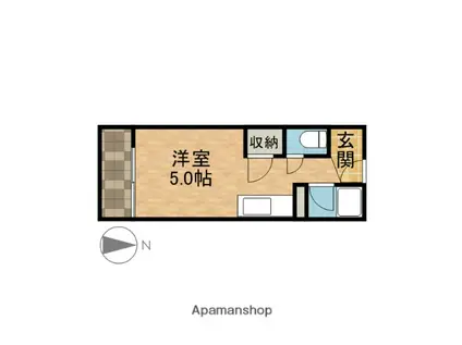 スカイコーポ(ワンルーム/1階)の間取り写真