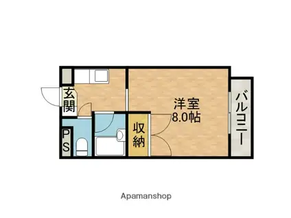 アルカディアST(1K/1階)の間取り写真