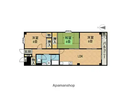 ハイツ伊藤(3LDK/2階)の間取り写真