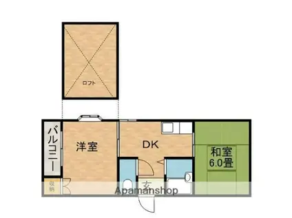 ハイツティアラ(2K/3階)の間取り写真