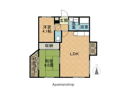 コンプリーションⅠ(2LDK/2階)の間取り写真