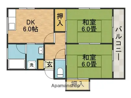 阪口マンション(2DK/2階)の間取り写真