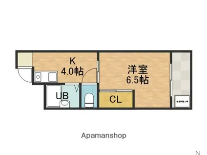 パレス花水木(1K/3階)の間取り写真