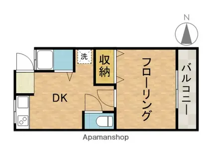 コーポ角野(1DK/2階)の間取り写真