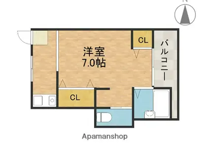 アンフィニィ・橋の内Ⅳ(ワンルーム/3階)の間取り写真