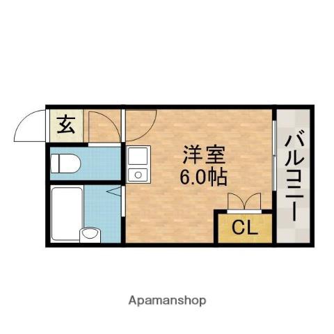 アーク2(ワンルーム/4階)の間取り写真