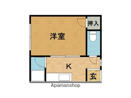 双葉ハイツ(1K/2階)の間取り写真