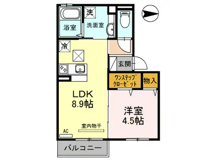 シャルム総持寺(1LDK/1階)の間取り写真
