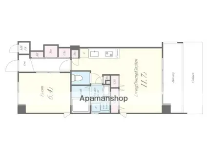 アンシャンテ総持寺(1LDK/1階)の間取り写真