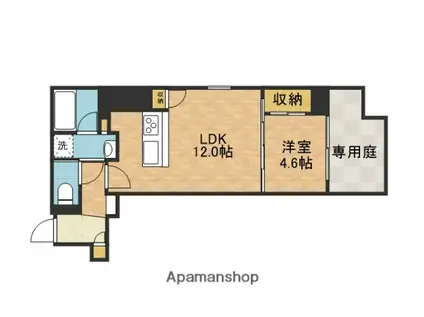 山崎マンション15(1LDK/1階)の間取り写真