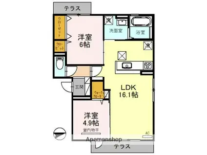 NORD LIVRE(2LDK/1階)の間取り写真