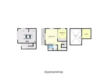 森のGARAGE(1LDK)の間取り写真