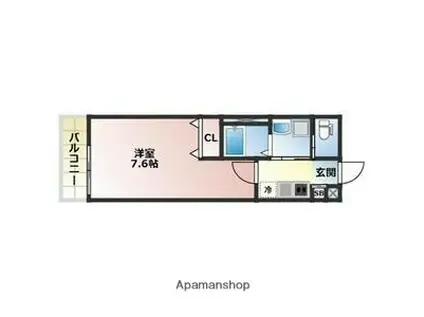 ALEGRIA千里丘(1K/3階)の間取り写真