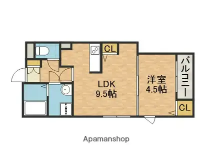 KVELL GARDEN春日(1LDK/2階)の間取り写真